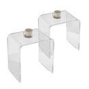 VEVOR Acrylic End Table 2 pcs C-Shaped Lucite Clear Side Tables for Living Room