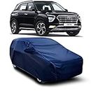 CREEPERS Car Cover for Hyundai Creta SX 1.6 (O) CRDi with Merror Pocket Water Resistant (Navy Blue)