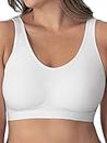 SHAPERMINT Compression Wirefree High Support Bra for Women Small to Plus Size Everyday Wear, Exercise and Offers Back Support, White, XX-Large