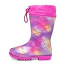 shoezone - Kids Mist Rainbow Mermaid Glitter Welly - Size 1 UK - Multicolour