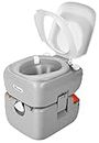 YITAHOME Camping Toilet 22L,Portable Toliet with Level Indicator, RV Caravan Toilet T-Type Water Outlets, Anti-Leak Handle Water Pump, Rotating Spout, for Camping, Boating, Hiking, Trips