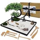 LuXianYS Zen Garden,Kit da giardino giapponese Zen per scrivania,Giapponese Mini Rock Garden Meditazione Set,mini tavolo Zen Sand Garden Kit per Home Office Decorazione