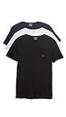 Emporio Armani Men's Cotton Crew Neck T-shirt Base Layer Top, Grey/Navy/Black, Medium US