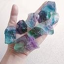 Luckeeper 1 lb Rough Crystals Bulk Raw Rainbow Fluorite Healing Stones for Tumbling, Wire Wrapping, Wicca Reiki,Meditation