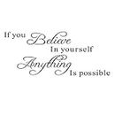 DIVISTAR Inspirational Quotes Wall Stickers Art Decor for Girls Bedroom If You Believe in Yourself Anything is Possible Vinyl Saying Decals