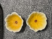 Tazones de flores amarillas ramo de jardín para el hogar estudio de jardín de 6,5" - juego de 2