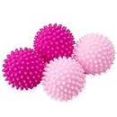 S&T INC. Reusable Dryer Balls, Fabric Softener for Laundry, Pink, 2.5 in, 4 Pack