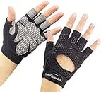 Hopedas Workout Gloves Weight Lifting Gloves Palm Support Protection for Men Women, Exercise Gloves Sports for Training, Fitness, Gym, Black
