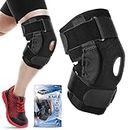 Dynamic Gear Open Patella Stabilizing Knee Brace, Dual Aluminum Stability Hinges, Padded Neoprene Adjustable Compression Support Brace for Meniscus Tear, ACL, Strains, Knee Pain, Arthritis (Small)