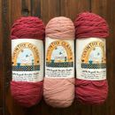 County Classic Dupont Acrylic Sayelle 4 ply Worsted Weight Yarn Pink Lot of 3