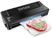 Bonsenkitchen Vacuum Sealer, Food Vacuum Sealer Machine with 4-in-1 Easy Options for Sous Vide and Food Storage, Vac Sealer Machine with 5 Vacuum Seal Bags & 1 Air Suction Hose, Black