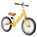 JOYSTAR 14 Inch Balance Bike for Kids Aged 3-9 Years Old Boys Girls 14 in Toddler Balance Bike No Pedal Sport Training Bicycle Push Bicycle Yellow
