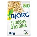 BJORG - Flocons d'Avoine Bio - Céréales Complètes Riches en Fibres - Sans Sucres Ajoutés - 500 g