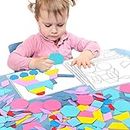 Kids Puzzle Educational Toys for Toddlers Boys & Girls 3-5 Years Old Wooden Craft Kits for Toddler Kids 3 Years Old Montessori Arts Kits Fine Motor Stacking Toys Puzzles 180pcs +Guiding Cards 8pcs