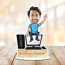 Foto Factory Gifts® Personalized Caricature Gifts for men Software Engineer (wooden_8 inch x 5 inch) CA0257