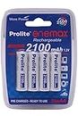 Prolite EneMAX Ni‐Mh AA Rechargeable Battery 2100mAh | Pack of 4 | Low Self Discharge | Used with Digital Camera, Game Controller, LED Torch, Toys, Shaver and More