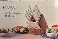 Cutco 19 Pc Pearl Kitchen Knife Set Cherry Wood Stand