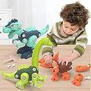 Brand Conquer Branded Take Apart Dinosaur Toys, Pack of 3 Dinosaurs with Screwdrivers, Dino Kids Building Learning Toys, STEM Toy for Boys and Girls, 3 4 5 6 7 8 Year Old Boys and Girls (Dino-3)