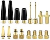 Bicycle Presta Schrader Valve Adaptor, 16PCS Brass Bike Pump Adapters, Ball Pump Needle, Balloon Inflatable Toys Nozzle Inflator Adapter, Air Pump Accessories for Standard Pump or Air Compressor