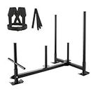 VEVOR Weight Training Sled, Pull Push Power Sled with Handle, Fitness Strength Resistance Training, Steel Workout Equipment for Athletic Exercise & Speed Improvement, Fit for 2" Weight Plate, Black