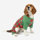 Leveret Dog Red & Green Argyle Pajamas - Red - S
