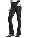FitsT4 Sports Women's Full Seat Horse Riding Pants Bootcut Riding Tights with Pockets Equestrian Breeches for Women Black M