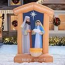 Funflatable 7 FT Christmas Inflatables Nativity Scene Outdoor Decorations, Christmas Blow Up Yard Decorations Nativity Sets for Garden Lawn Xmas Decor