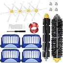 QAQGEAR Accessories Kit for iRobot Roomba 600 Series 694 692 690 680 660 665 651 650 614 Robot Vacuum Cleaner, Replacement Parts Bristle & Flexible Beater Brush, Filter, Side Brushes