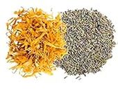 A D Food & Herbs Combo of Dried Lavender/Calendula Flower Petals Aromatic Edible for Homemade Lattes, Tea Blends, Bath Salts, Gifts, Crafts each pack (20 Gms)