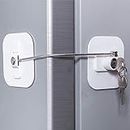 Fridge Lock,Refrigerator Locks,Freezer Lock with Key for Child Safety,Locks to Lock Fridge and Cabinets (White Fridge Lock-1Pack)