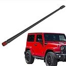Rydonair Antenna Compatible with Jeep Wrangler JK JKU JL JLU Rubicon Sahara (2007-2024) | 13 inches Flexible Rubber Antenna Replacement | Designed for Optimized FM/AM Reception W/Red Bottom