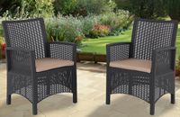 yoyomax Patio Furniture Set Clearance, Outdoor Rattan Chair for Garden, Black 