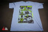 Loot Crate Exclusive Rick and Morty Mens T Shirt Size LARGE Portal Gun Schematic
