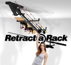 Retract-A-Rack Ceiling Rod Equipment Skis Tool Golf Storage Sports Garage BLACK