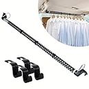 Car Clothes Hanger Bar with 4 Pack Car Seat Headrest Hook, Expanded to 65 inches, Clothes Rack for Car, Stainless Steel Heavy Duty Car Clothes Rod for Sedans, Trucks, SUVs, Vans, RVs, Road Travelers