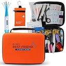 Elisey Pet First Aid Kit for Dogs, Cats- Essential Dog First Aid Kit & Cat Emergency Kit for Indoor/Outdoor Use - Includes Pet Feeder, Grooming Tools & Travel Essentials - Use Everywhere.