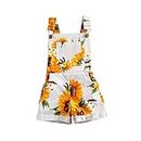 Ayalinggo Toddler Baby Girl Sunflower Print Overalls Shorts with Pocket Suspender Trousers Cute Summer Clothing Outfit (Sunflower Print, 2-3T)