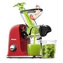 SiFENE Cold Press Juicer Machine, Slow Masticating Juicer, Vegetable and Fruit Juice Extractor Maker Squeezer, Easy to Clean, BPA Free, Red
