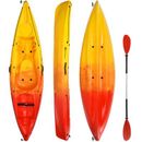 Costway Single Sit-on-Top Kayak with Detachable Aluminum Paddle-Yellow