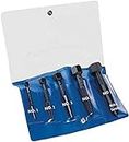 Knipex Tools - 9R 471 900 3 - Screw Extractor Double-Edged Set 5 Parts Size 1-5 In Vinyl Pouch