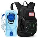Maelstrom Hydration Backpack, Hiking Backpack with 2L Water Bladder, High Flow Bite Valve Water Backpack Men Women Lightweight Insulation for Hiking, Cycling, Running, Climbing, Camping