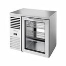 True TBR36-PTSZ1-L-S-G-G-1 36" Bar Refrigerator - 1 Swinging Glass Door, Stainless, 115v, Refrigerated, Pass-Thru, Silver | True Refrigeration