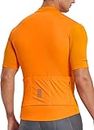 BALEAF Men's Cycling Jersey Short Sleeve Full Zip Bike Shirt Pockets Tops Bicycle Biking Breathable Reflective UPF 50+, Orange XL