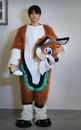 6FT Mascot Costume Adults Husky Fox Furry Fursuit Wolf Brown & White 185cmH New!