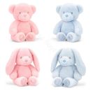 Neu Baby Teddybär Hase Baby Junge Mädchen Öko Stofftier Geschenk rosa blau 16-25 cm ~ abg