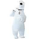 ZISUEX Polar Bear Inflatable Costume with Red Waistcoat Blow Up Suit Party Game Fat Cosplay Fancy Dress Halloween Costume (Polar Bear)