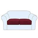 H.VERSAILTEX - Copricuscino elasticizzato, per divano a 1, 2 o 3 posti, morbida flessibilità con fondo elastico, lavabile in lavatrice, vino, Loveseat Cushion