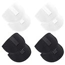 4 Pairs Shoulder Pads Self Adhesive Sponge Shoulder Pads Non Slip Shoulder Protectors Soft Covered Sewing Foam Pads for Blazer Clothes (Black&White)
