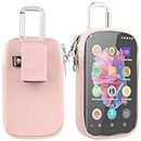 TXEsign MP3 & MP4 Player Carry Case Bag with Clear Window Travel Carrying Case for 4" Touch Screen MP3 MP4 Player Case Storage Bag with Inner Pocket for Earphones, USB Cable, Memory Card (Peach Fuzz)