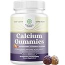 High Absorption Calcium Gummies for Women with Vitamin D3 - Tasty Tricalcium Phosphate 750mg Calcium Gummies for Adults - Chewable Calcium and Vitamin D Supplement for Bone Health and Immune Support